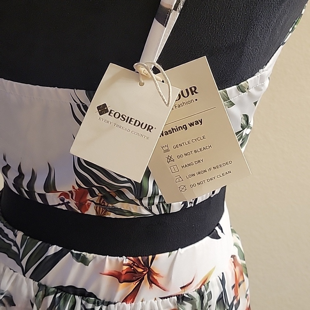 Tropical Floral Maxi Dress 2 Piece NWT - Picture 3 of 15